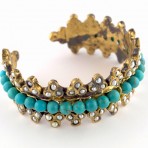 Ottoman Turquoise and Pearl Cuff Bracelet