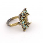 Ottoman, Turquoise, Pearl Ring