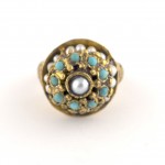 Ottoman Turquoise and Pearl Ring III