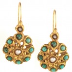 Ottoman Inspired Turquoise & Pearl Earrings