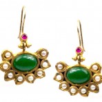Etruscan Green Jade Earrings
