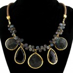 Labradorite and Smoky Quartz Gemstone Necklace