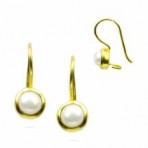 Small Moon Pearl Earrings
