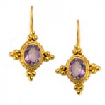Amethyst Byzantine Earrings – Silver and Plated in 18kt Gold