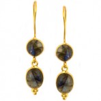 Labradorite Earrings – Silver and plated in 18kt gold